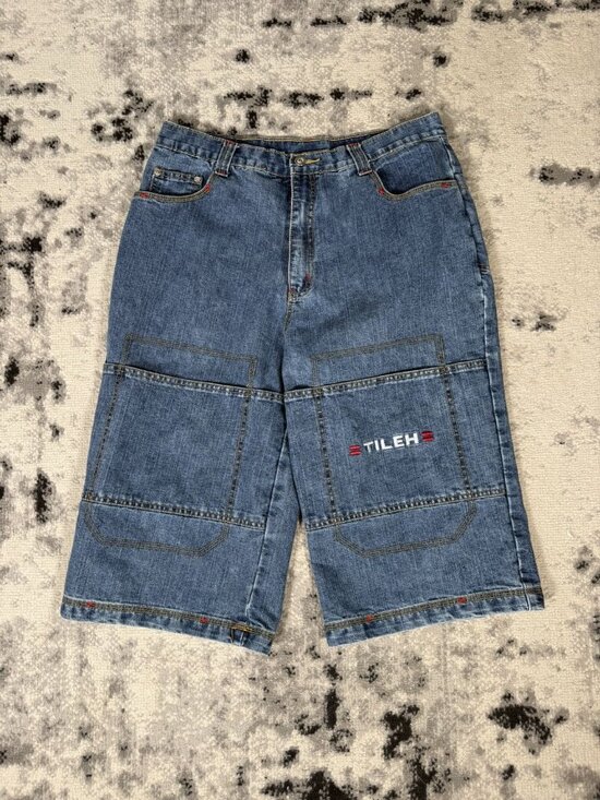 Vintage Other - Y2K Vintage Tileh Embroidered Pocketed Denim Jorts
